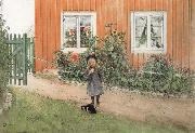Carl Larsson Brita,a Cat and a Sandwich oil painting reproduction